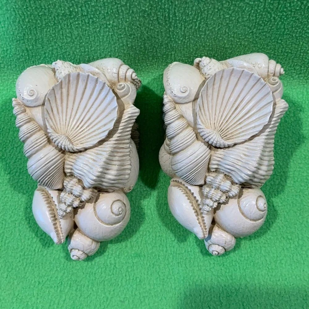 Wall Drapery Resin Brackets Beach Seashells (4)